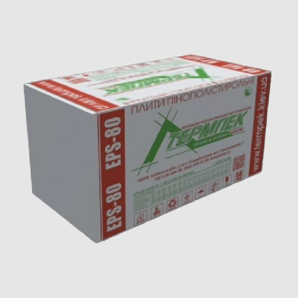 ТЕРМПЕК Пінополістирольні плити EPS 80, 1000х500мм 15кг/м³ 